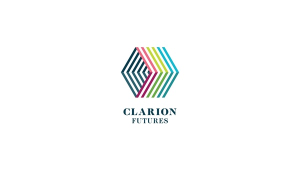 The Clarion Futures logo - a diamond shape made up of multicoloured bars